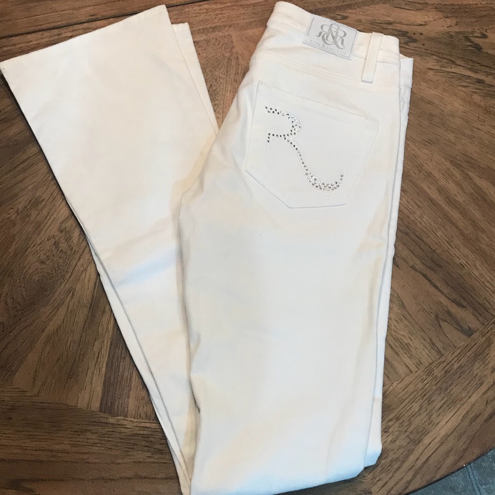 Bright White Rhinestone Pants